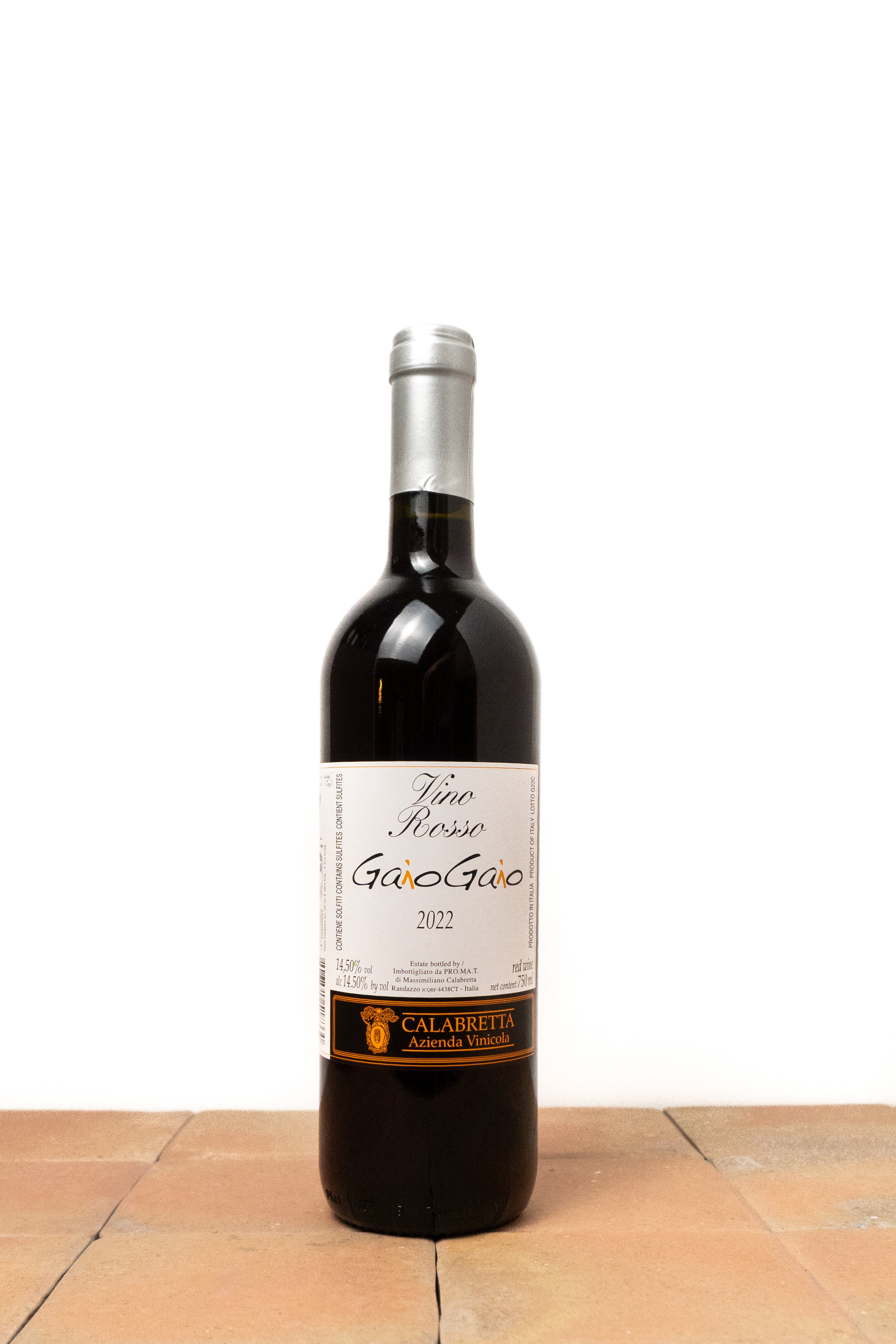 Vin rouge "Gaio Gaio" 2022 - Massimiliano Calabretta